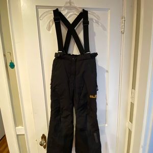 Black Snow Ski Snowboard Pants Unisex Youth size 10-12 by Jack Wolfskin